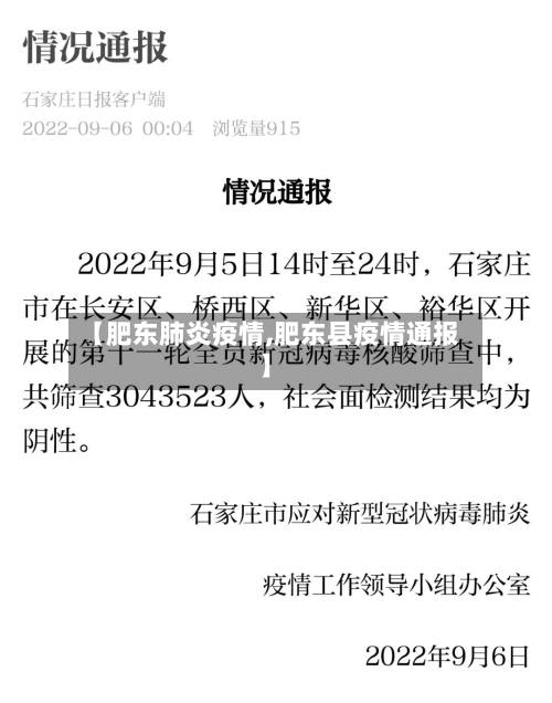 【肥东肺炎疫情,肥东县疫情通报】