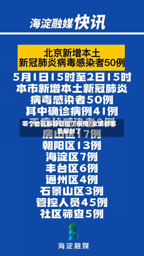 哪个地区解除管控了疫情/全国都哪里解封了
