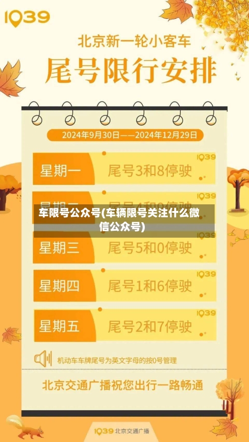 车限号公众号(车辆限号关注什么微信公众号)