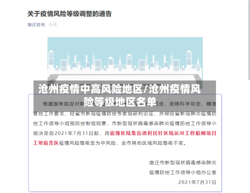 沧州疫情中高风险地区/沧州疫情风险等级地区名单