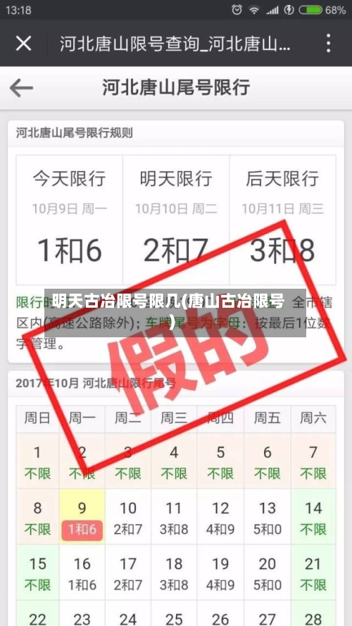 明天古冶限号限几(唐山古冶限号)