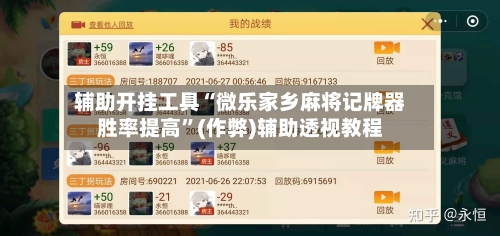 辅助开挂工具“微乐家乡麻将记牌器胜率提高”(作弊)辅助透视教程