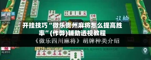 开挂技巧“微乐贵州麻将怎么提高胜率”(作弊)辅助透视教程