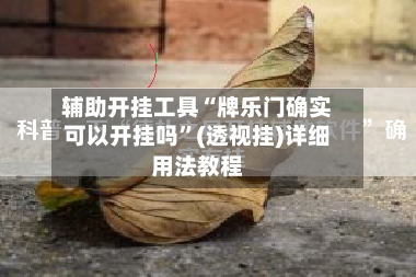 辅助开挂工具“牌乐门确实可以开挂吗”(透视挂)详细用法教程
