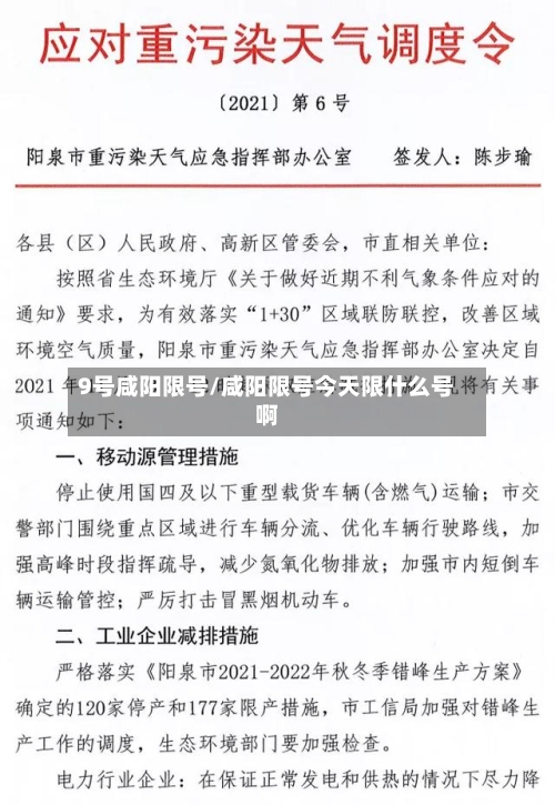 9号咸阳限号/咸阳限号今天限什么号啊