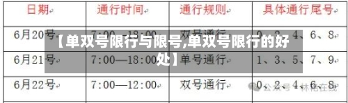 【单双号限行与限号,单双号限行的好处】