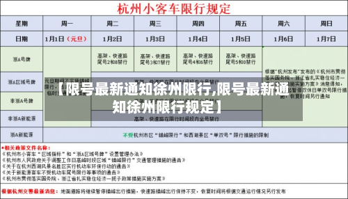 【限号最新通知徐州限行,限号最新通知徐州限行规定】