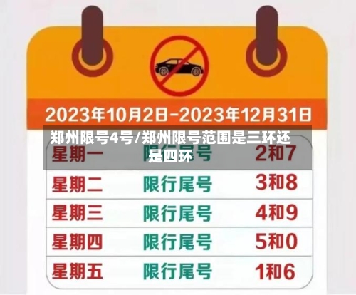 郑州限号4号/郑州限号范围是三环还是四环