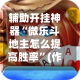 辅助开挂神器“微乐斗地主怎么提高胜率”(作弊)辅助透视教程