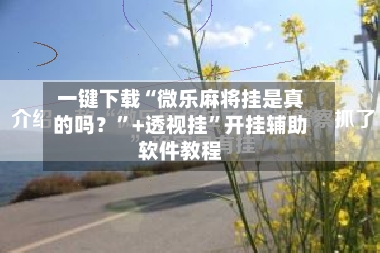 一键下载“微乐麻将挂是真的吗？”+透视挂”开挂辅助软件教程