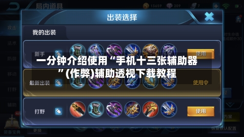 一分钟介绍使用“手机十三张辅助器”(作弊)辅助透视下载教程